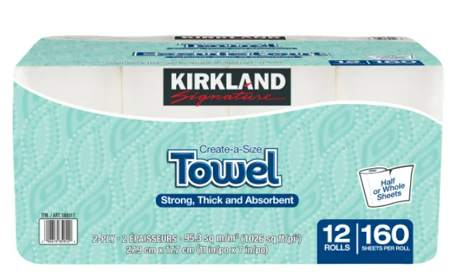 Kirkland Signature 2-ply Paper Towels, 12-pack