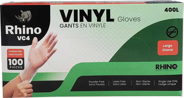 Rhino Clear Vinyl Gloves