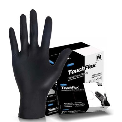 BLACK NITRILE EXAM TOUCHFLEX POWDER FREE GLOVES 4.5 MIL image 0